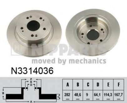 Гальмівний диск/ NIPPARTS N3314036