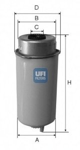 Топливный фильтр/ UFI 24.455.00 (фото 1)