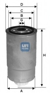 Топливный фильтр/ UFI 24.H2O.05