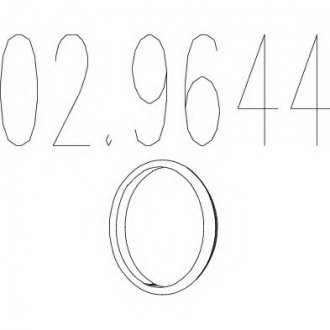 Монтажное кольцо выхлопной системы (металическое) (D (внутр) - 53,6мм;D (наружн) - 61мм; Высота-4мм) MTS 02.9644 (фото 1)