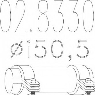 Муфта вихлопної системи (Тип В; внутр. діаметр - 50,5 мм; довжина - 120 мм) MTS 02.8330 (фото 1)
