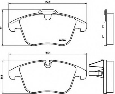 Колодки гальмівні дискові, к-кт. BREMBO P36 022