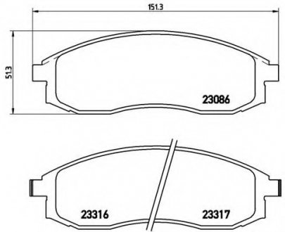 Колодки тормозные дисковые, к-кт. BREMBO P54 037 (фото 1)