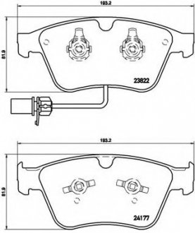 Колодки гальмівні дискові, к-кт. BREMBO P05 003