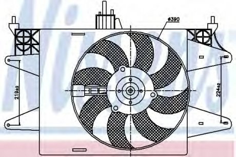 Вентилятор радіатора FIAT DOBLO (119, 223) (01-) NISSENS 85572 (фото 1)