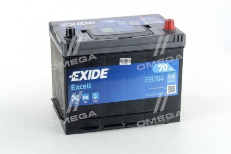 Акумулятор 70Ah-12v EXCELL (266х172х223),R,EN540 EXIDE EB704 (фото 1)