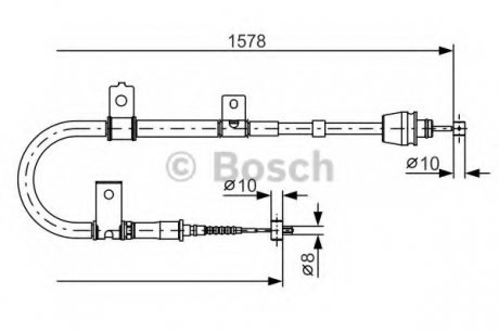 Трос, стояночная тормозная система BOSCH 1 987 482 167 (фото 1)
