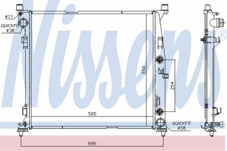 Радиатор охлождения MERCEDES GL-CLASS X 166 (12-) NISSENS 67188