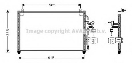 Радиатор кондиционера 2.0i 16V, 2.2i 16V [OE. 96211815] AVA AVA COOLING DW 5013