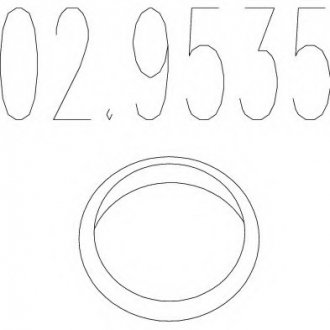 Монтажное кольцо выхлопной системы (D(внутр.) - 57,6 мм; D(наружн.) - 68,5 мм; Высота - 12 мм) MTS 02.9535 (фото 1)