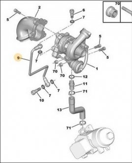 Трубка турбины (подача масла) Berlingo/Partner/Scudo 1.6HDi 05- Peugeot/Citroen 0379.69 (фото 1)
