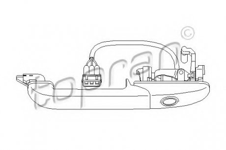 Ручка передніх дверей зовнішня Passat 94>96 Л. (ЦЗ) TOPRAN TOPRAN / HANS PRIES 108849