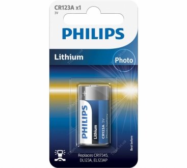 Батарейки цилиндрические, литиевые PHILIPS CR123A/01B (фото 1)