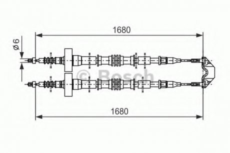 Трос ручного тормоза BOSCH 1987477528