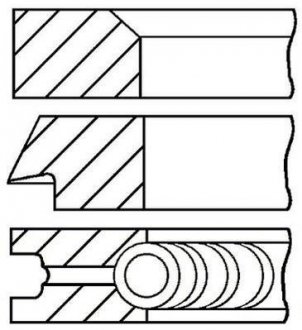 Кольца поршневые GOETZE 08-393600-00