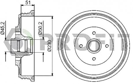 Барабан тормозной PROFIT 5020-0091