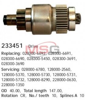 Бендикс стартера CARGO 233451