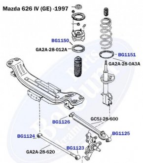 Сайлентблок тяги (задній/внутрішній)) Mazda 626 92-97 (35x12x64/35) PARTS BELGUM BG1126