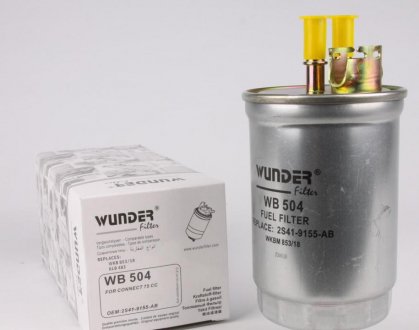 Фильтр топливный Ford Connect 1.8Di/TDCi (55kw) 02- (под клапан) WUNDER WB-504
