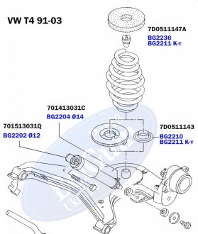Проставка пружины (задней) VW Т4 91-03 (нижняя) PARTS BELGUM BG2210