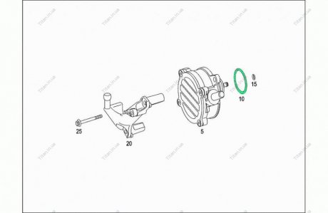 Кільце ущільнювальне вакуумного насоса OM611 MERCEDES MERCEDES-BENZ 6119970745