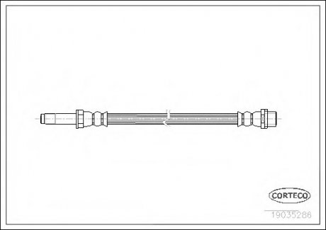 Шланг гальмівний задн (540mm.) MB Sprinter 06- CORTECO 19035286