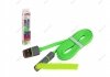 Кабель PULSO USB - Micro USB/Apple 1m green (плоский) CP-002GN (500) (фото 1)
