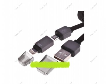 Кабель PULSO USB - Micro USB/Apple 1m yellow (плоский) CP-002Y (500) (фото 1)