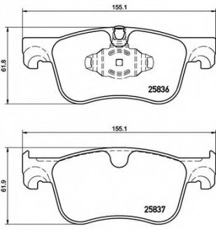 Колодки гальмівні дискові, к-кт. BREMBO P61 116