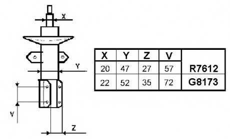 Амортизатор передний Kangoo 08- (R14)/MB Citan 13- MONROE R7612