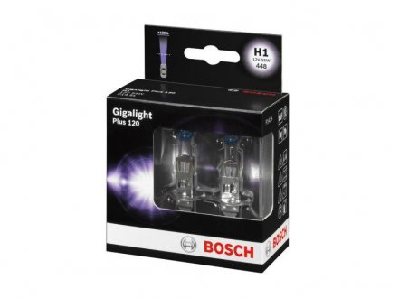 Автомобільна лампа H1 Gigalight +120% 12V 55W P14,5s (к-т 2 шт).) BOSCH 1 987 301 105 (фото 1)