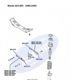 Сайлентблок рычага заднего (поперечного) Mazda 323/626, 85-94 (d=20mm) PARTS BELGUM BG1100