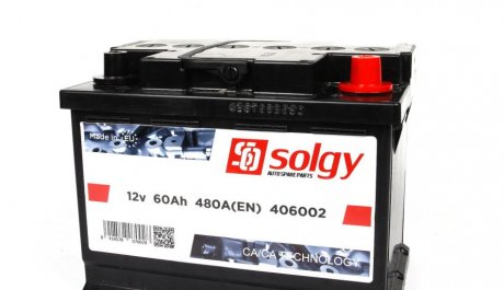 Аккумуляторная батарея 60Ah/480A R+ (242x175x190) SOLGY 406002