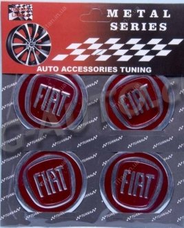 Наклейка на колісний диск ковпак d 60 мм Fiat червона (4шт) SAK 06 Fiat червона Sahler SAK 06 Fiat красная (фото 1)