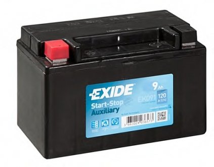 Аккумуляторная батарея 9Ah/120A (150x90x105) (Start-Stop/вспомогательная) EXIDE EK091