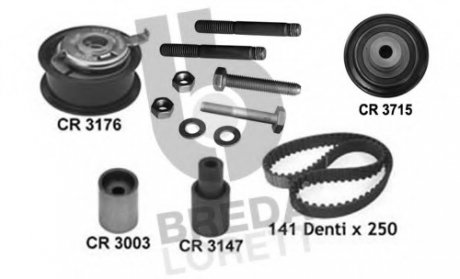 Комплект ГРМ Caddy II/Octavia/Golf IV/Polo 1.9TDI -04 BREDA LORETT KCD0598