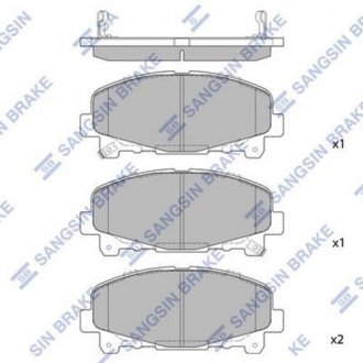 Колодки гальмові дискові передні SANGSIN BRAKE HQ HI-Q/SANGSIN SP1606