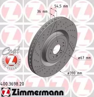 Диск тормозной ZIMMERMANN 400.3698.20