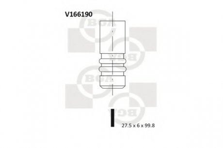 Клапан двигателя BGA V166190 (фото 1)