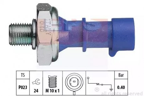 Снято с в-ва! 0.4bar! Датчик давления масла (черный) Opel Agila, Astra H, Corsa D, Insignia, Meriva, Tigra, Zafira 1.0-1.8 09.00- EPS 1.800.183 (фото 1)