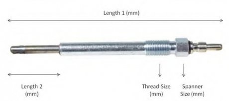 Свічка розжарювання 11V 81/16mm M10x 1.25 Nissan Terrano II 2.7TDi 96- LUCAS LP079