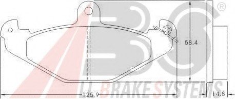 Тормозные колодки дисковые зад. Renault Safrane 1.8-8.0 08.92-06.03. A.B.S. 36788 (фото 1)