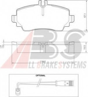 Тормозные колодки перед. Mersedes A-class / Vaneo 1.6-1.9 02- A.B.S. A.B.S. 37336