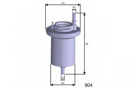 Фільтр паливний VAG 1.2/1.4/2.0 (без регулятора тиску))) MISFAT E100