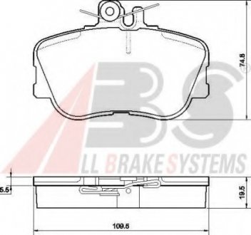 Колодки тормозные Mercedes 202 2.0-2.5 93-. A.B.S. A.B.S. 36838