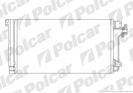 Радиатор кондиционера VW T5 1.9 2.5TDI 03- POLCAR 9568K8C1