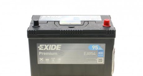Аккумуляторная батарея 95Ah/800A (306x173x222) Premium R+ Азия EXIDE EA954 (фото 1)