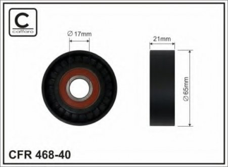 65x17x21 Ролік поліклинового паска BMW 3(E46)/5(E60) 2.5/3.0D 03- CAFFARO 468-40