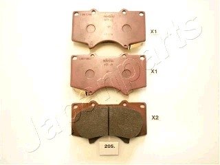 Тормозные колодки дисковые JP JAPANPARTS PA-205AF (фото 1)