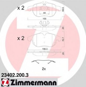 Колодки тормозные дисковые ZIMMERMANN 23402.200.3